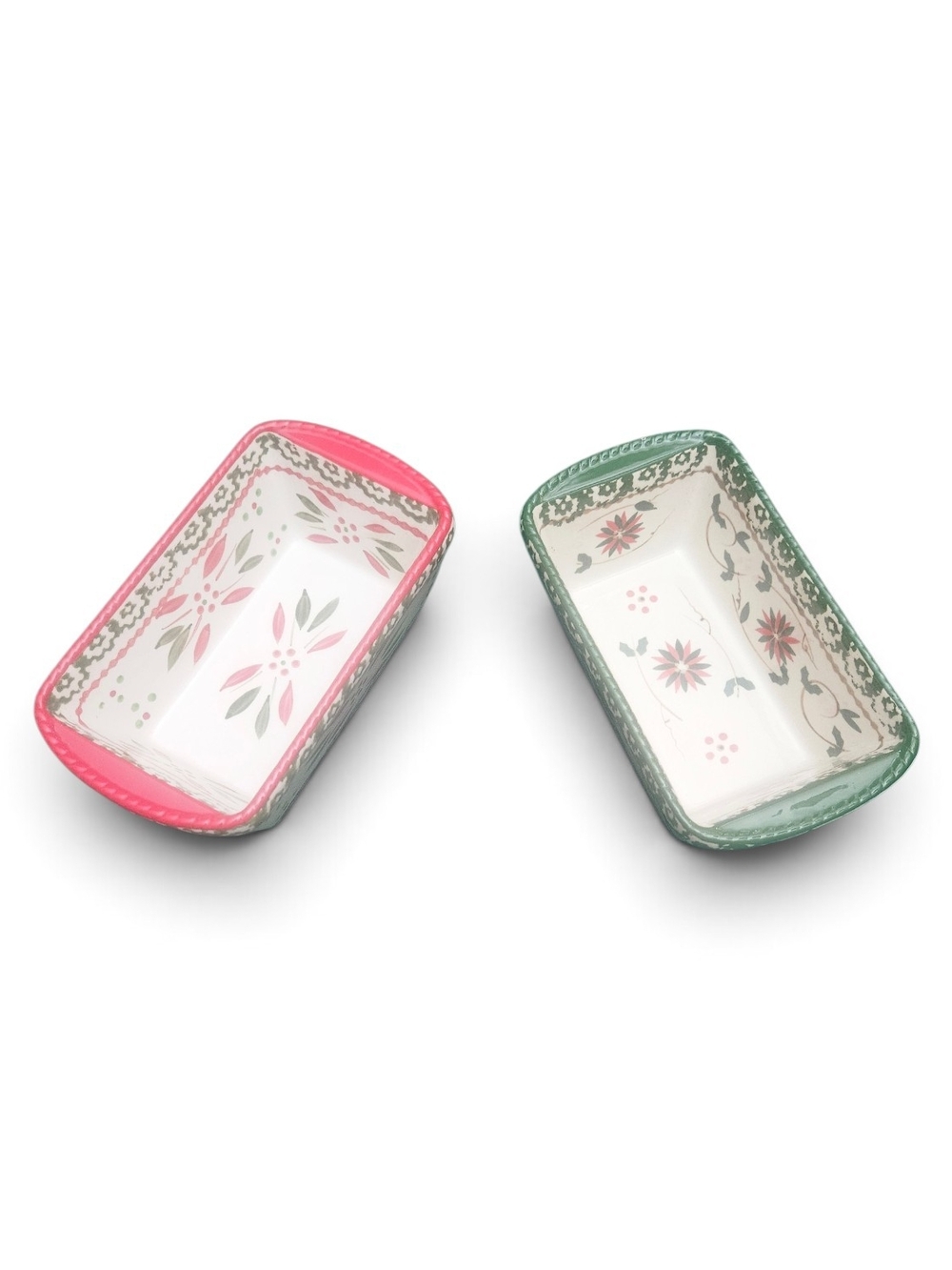 Temp-tations by Tara Old World Holiday Mini Loaf Pans Set of 2 – 12 Oz Ceramic - Picture 2 of 6